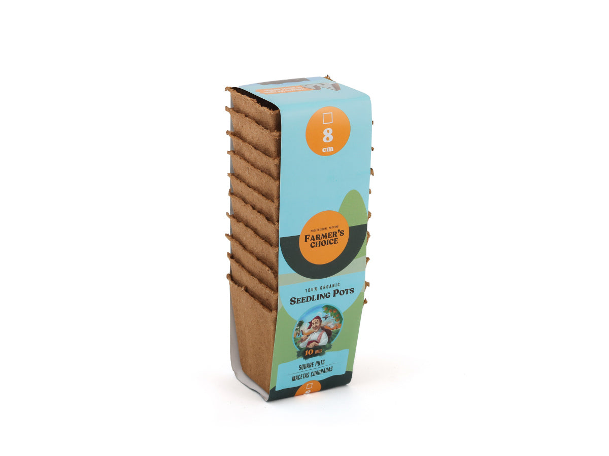 Seedling pot cuadrada 8 x 8 cm (10 u) farmer´s choice
