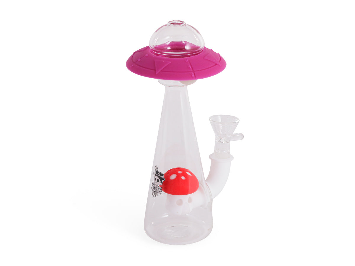 Bong cristal / silicona ufo 18cm (glow) poppins lab