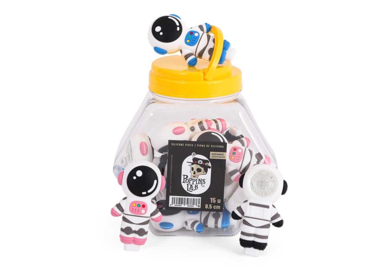 Pipas astronauta silicona 8,5cm (display 15 u) poppins lab