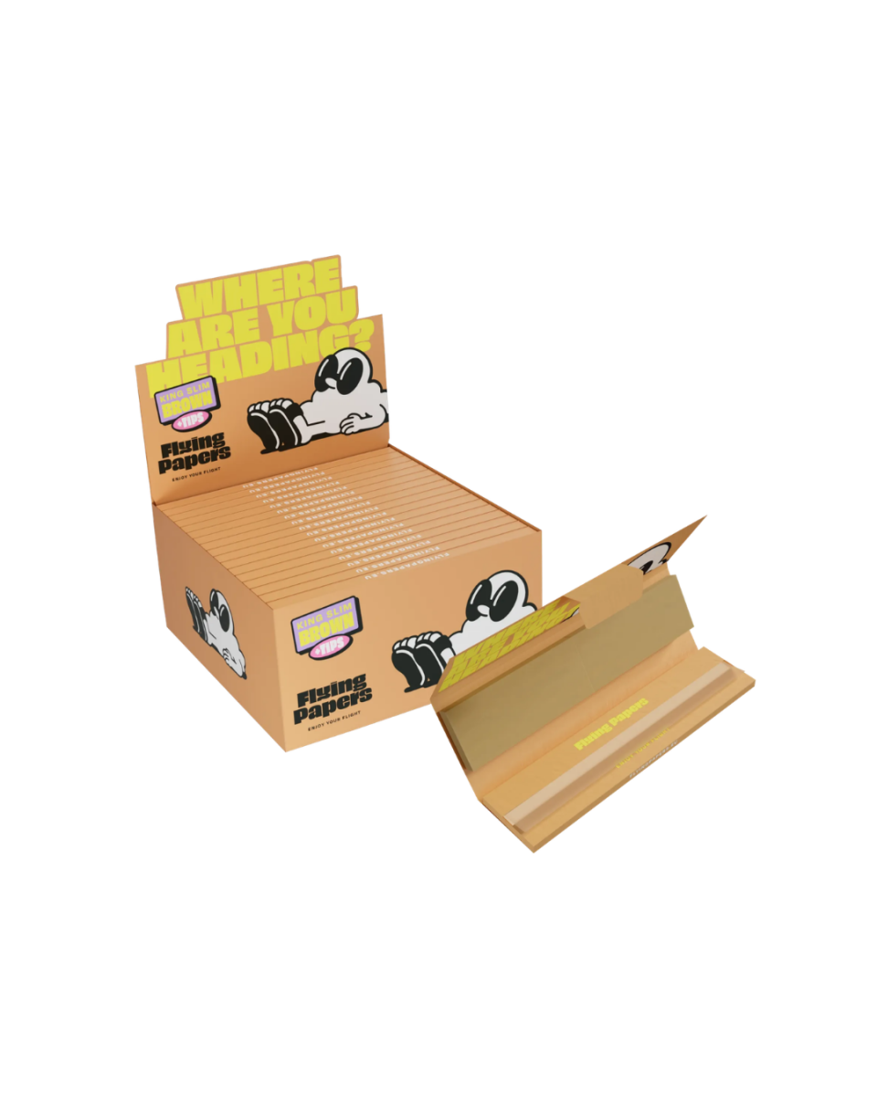 Brown king size slim + filter flying papers