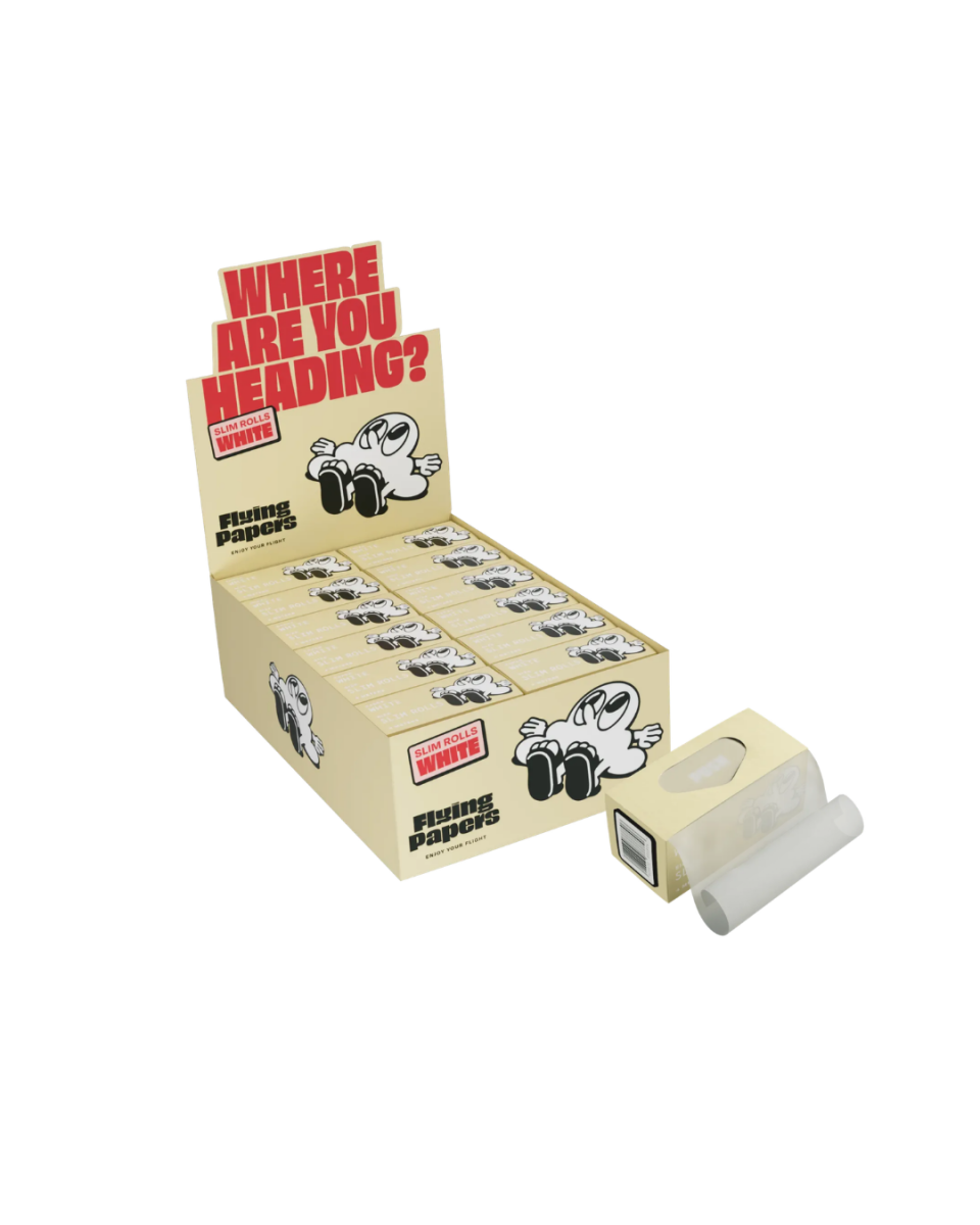 White slim rolls flying papers