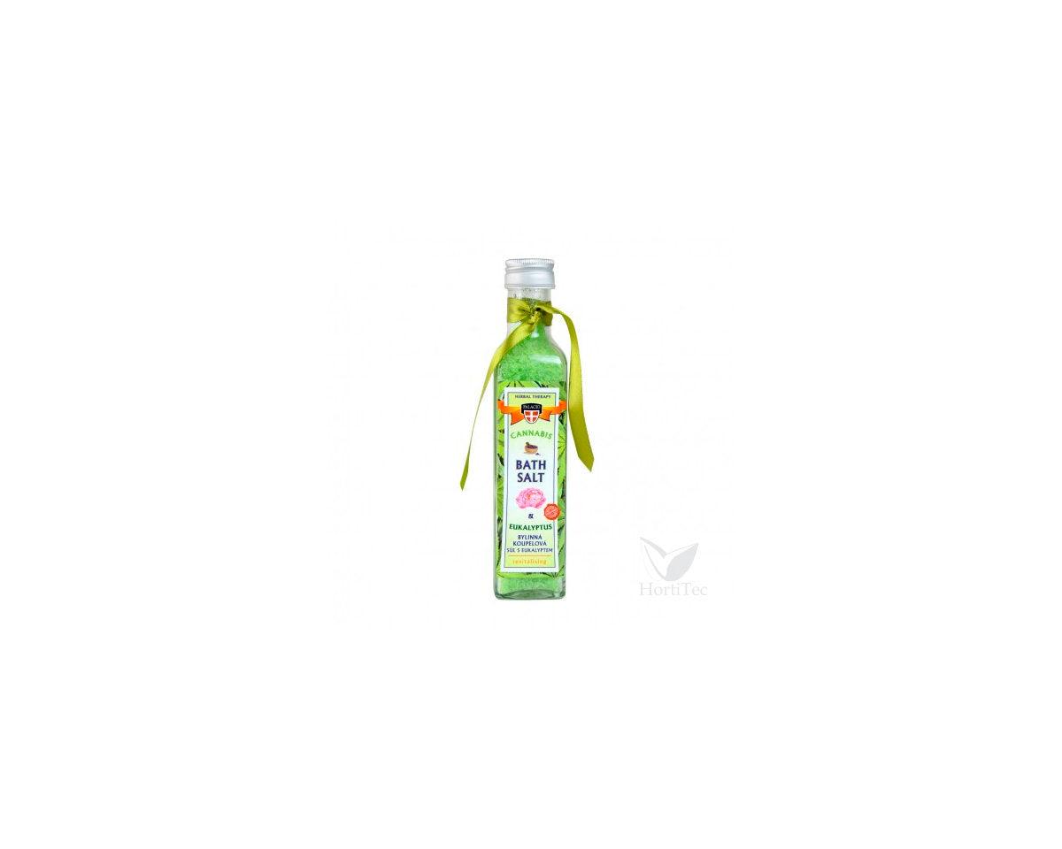 Sal de baño con aceite de cáñamo y aroma eucalipto
