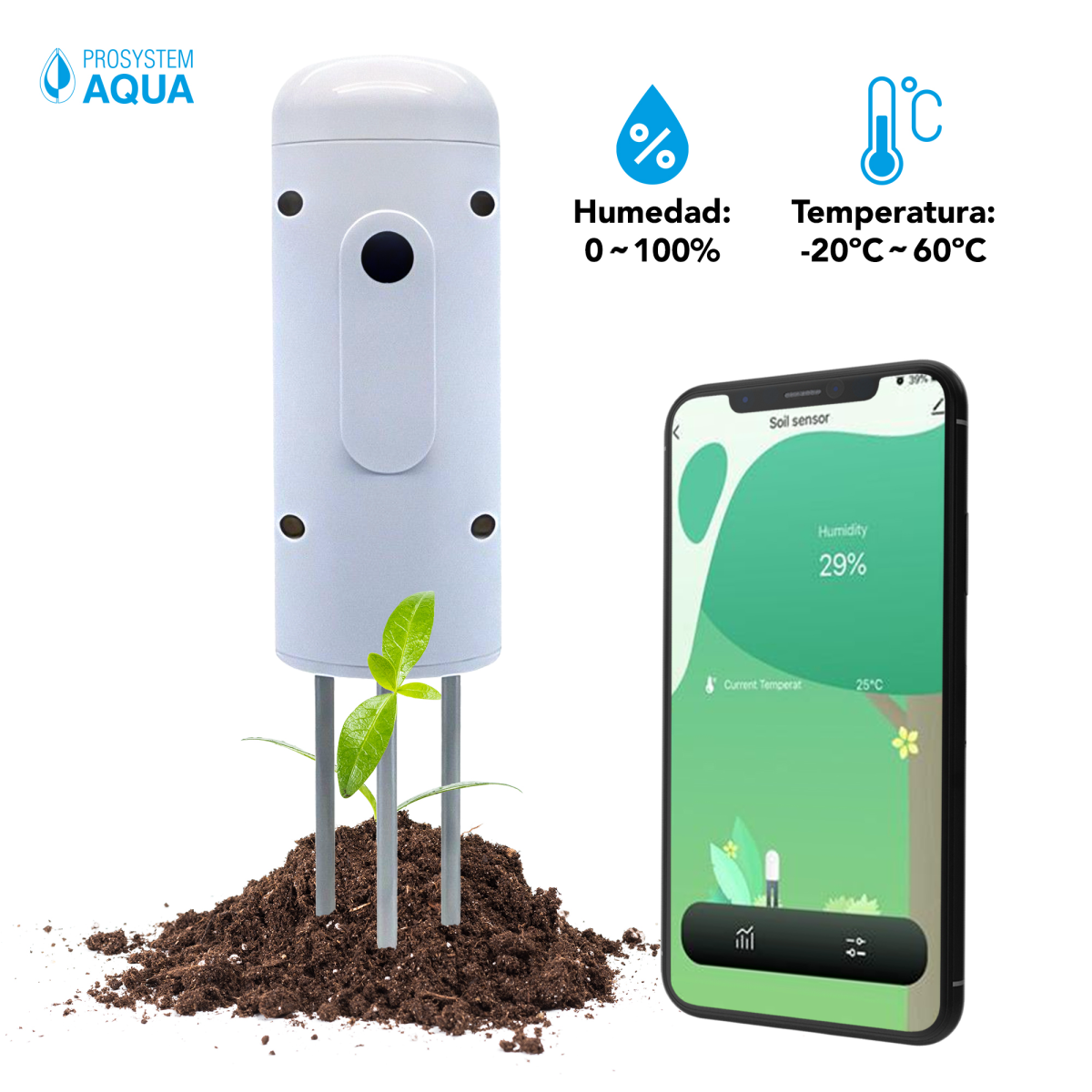 Sensor humedad y temperatura wifi prosystem aqua