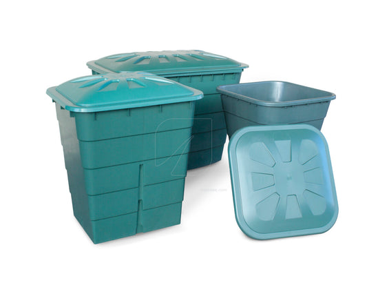 Deposito cuadrado verde 200 l (67 x 67 x 76 cm)