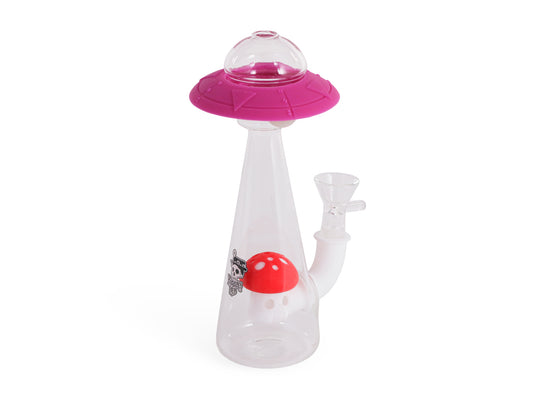 Bong cristal / silicona ufo 18cm (glow) poppins lab