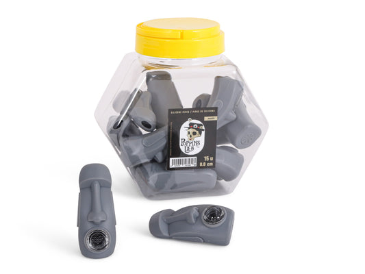 Pipas silicona moais 8,8cm (display 15 u) poppins lab