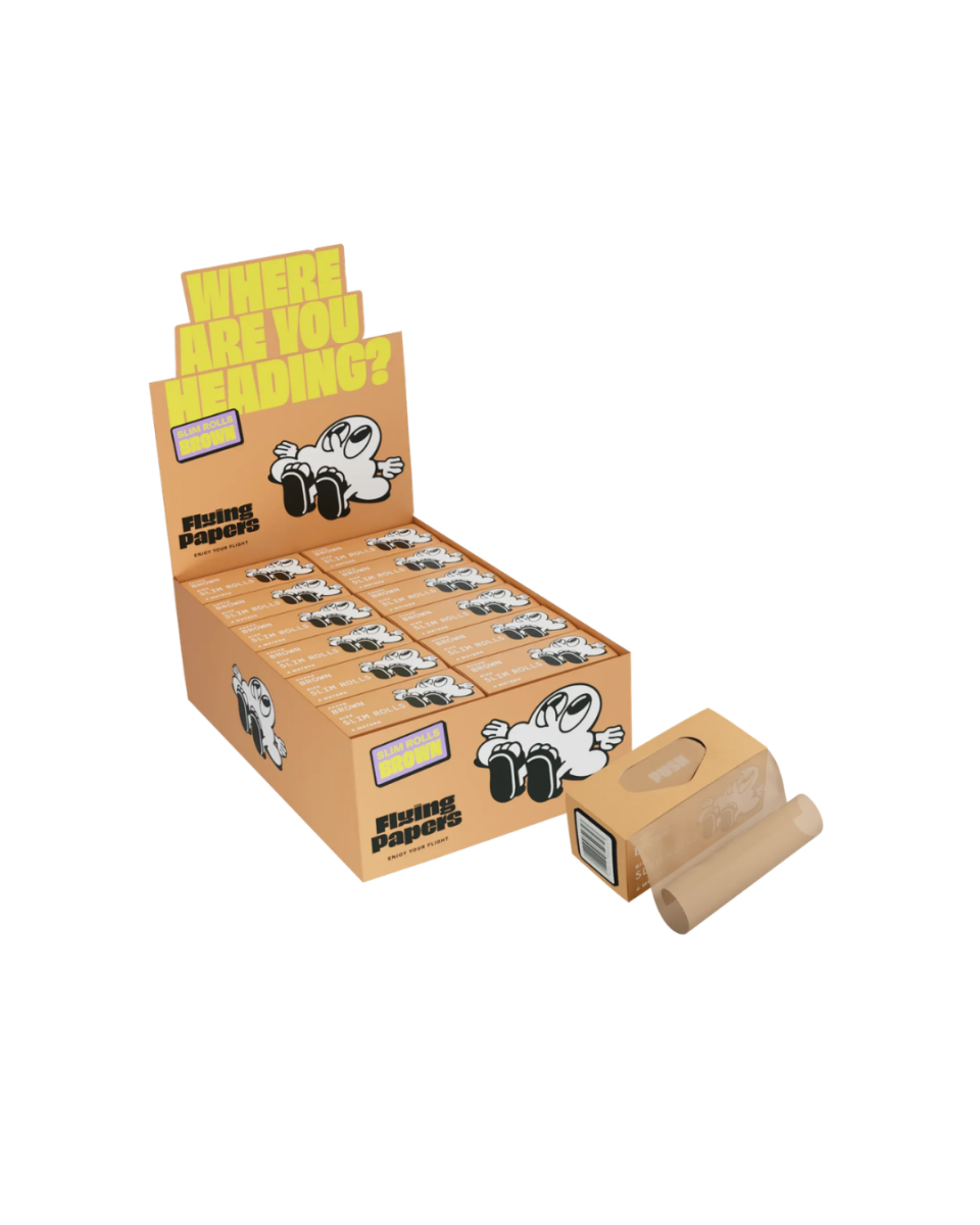 Brown slim rolls flying papers