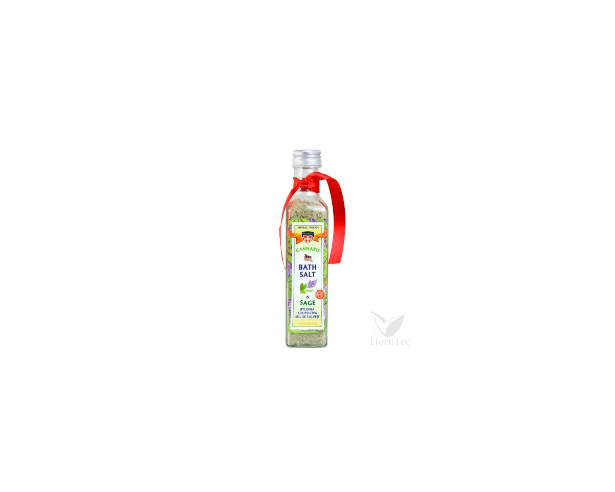 Sal de baño con aceite de cáñamo y salvia