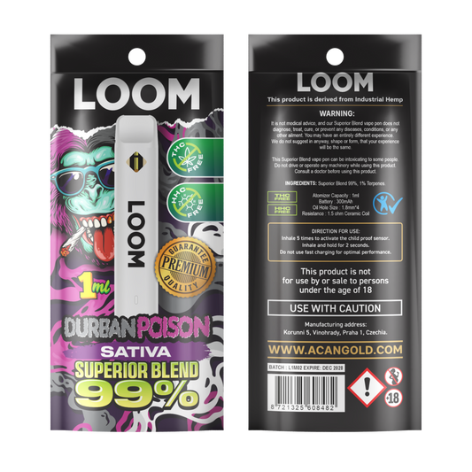 Vaper desechable loom durban poison 1ml superior mix acan